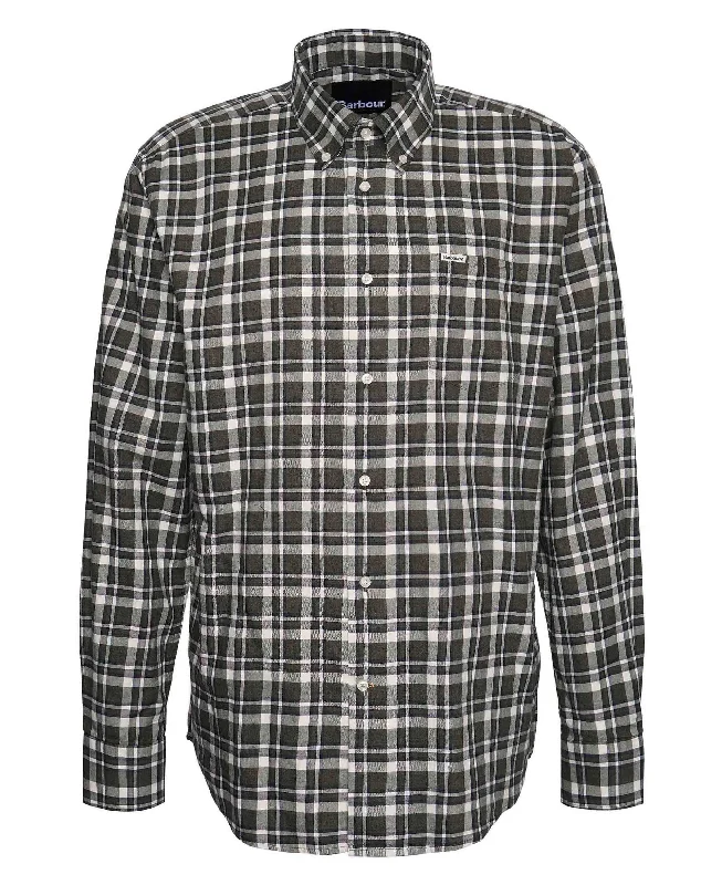 Turville Checked Shirt - Olive-- Polka Dot Checkered Tartan