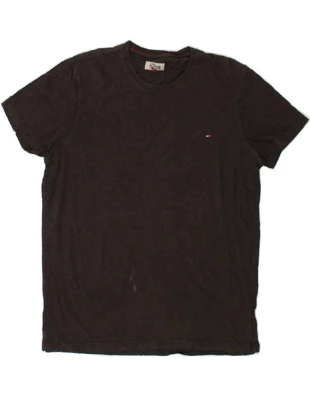 TOMMY HILFIGER Mens T-Shirt Top 2XL Grey Cotton-- Welt Pockets Slit Pockets Flap Pockets