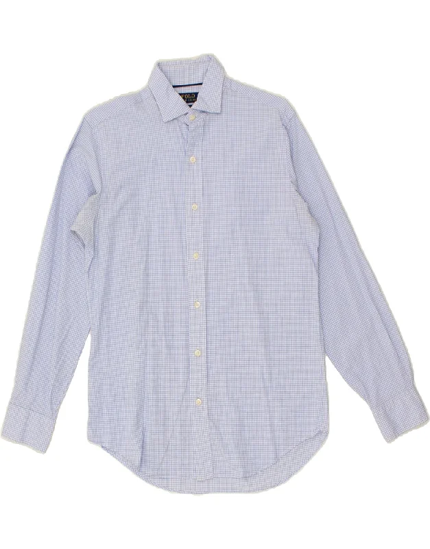 POLO RALPH LAUREN Mens Shirt Small Blue Check Cotton -- Basic T-Shirt Crew Neck Short Sleeve POLO RALPH LAUREN Mens Shirt Small Blue Check Cotton -- Basic T-Shirt Crew Neck Short Sleeve