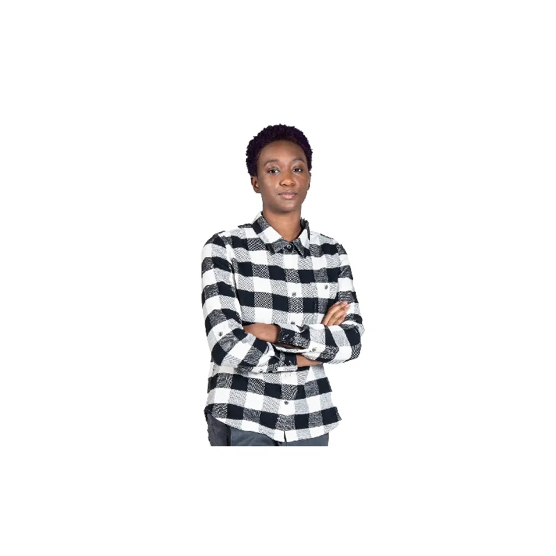 Dovetail Workwear Womens Givens Workshirt Black White-- Rayon Fabric Velvet Fabric Corduroy Fabric