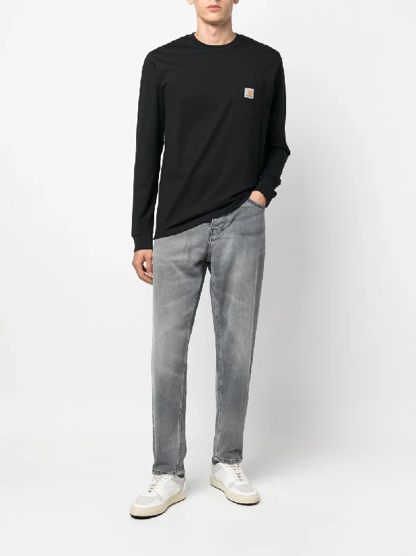 CARHARTT WIP - Unisex Long Sleeve pocket T-shirt-- Solid Print Embellished
