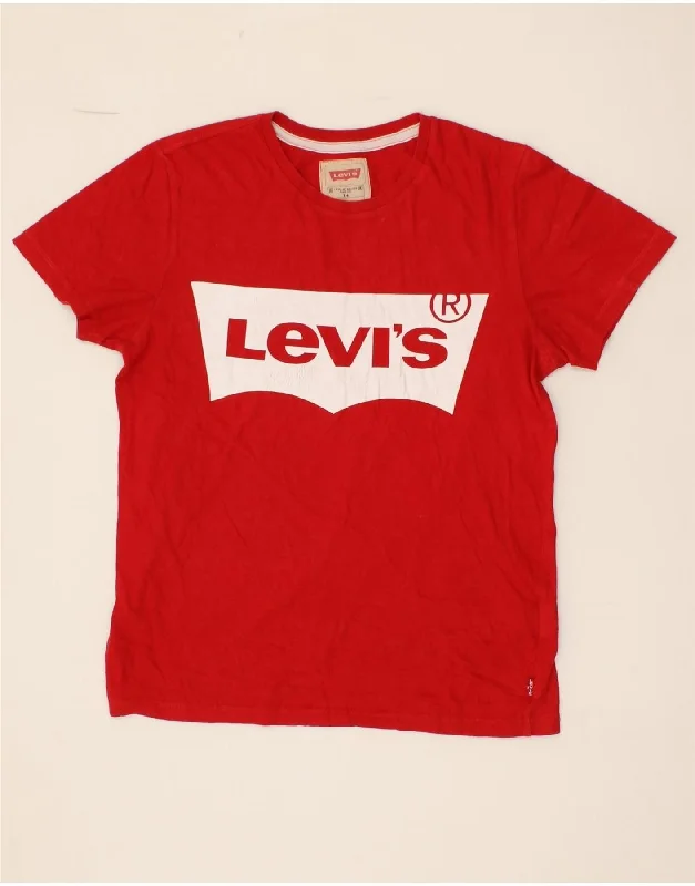 LEVI'S Girls Graphic T-Shirt Top 13-14 Years Red Cotton-- Anti-Pilling Machine Wash Handmade LEVI'S Girls Graphic T-Shirt Top 13-14 Years Red Cotton-- Anti-Pilling Machine Wash Handmade