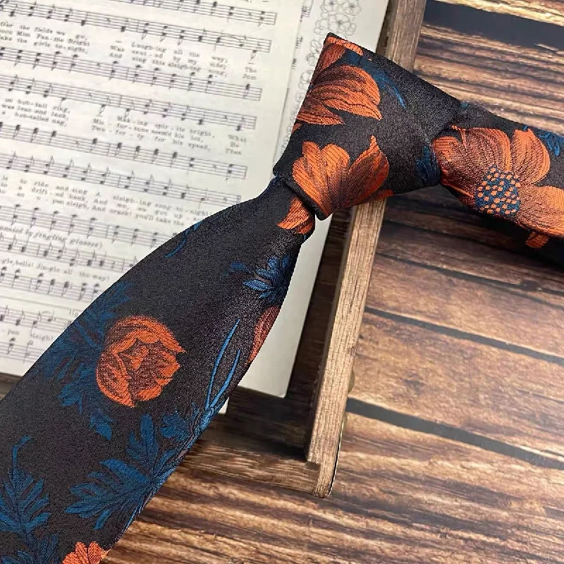 orange flower hand tie