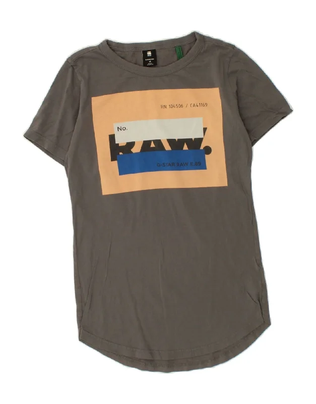 G-STAR Mens Graphic T-Shirt Top Medium Grey Cotton-- Chenille Fabric Brocade Fabric Lace Fabric