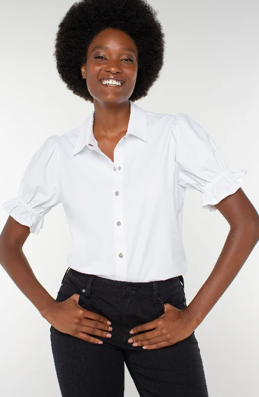 SNAP FRONT KNIT SHIRT-- Anti-Shrink Durable Soft