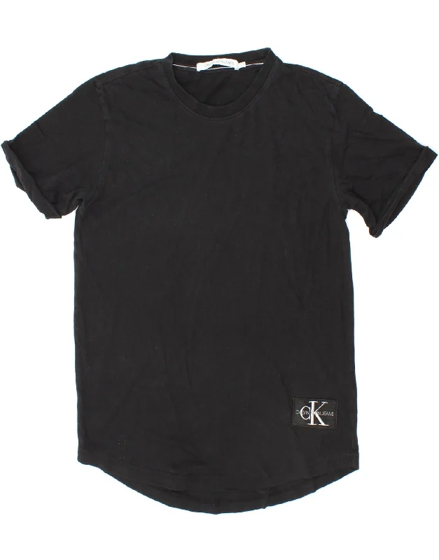 CALVIN KLEIN JEANS Mens T-Shirt Top Small Black Cotton-- Rayon Velvet Corduroy