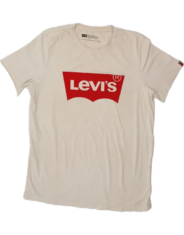 LEVI'S Mens Slim Fit Graphic T-Shirt Top 2XL White Cotton-- Seamless Knitted Crochet LEVI'S Mens Slim Fit Graphic T-Shirt Top 2XL White Cotton-- Seamless Knitted Crochet