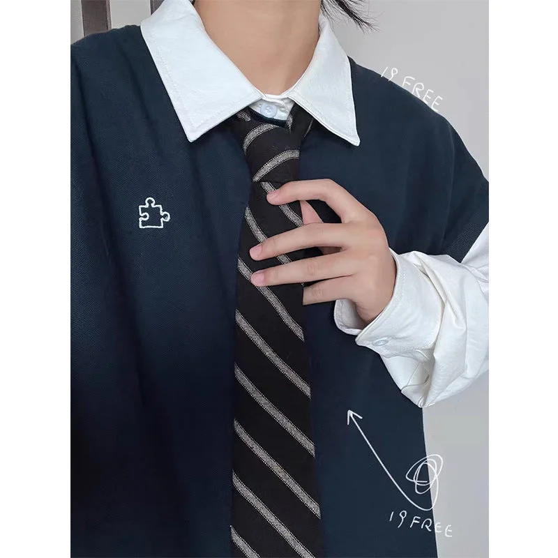 black yellow coarse grain cotton and linen hand tie