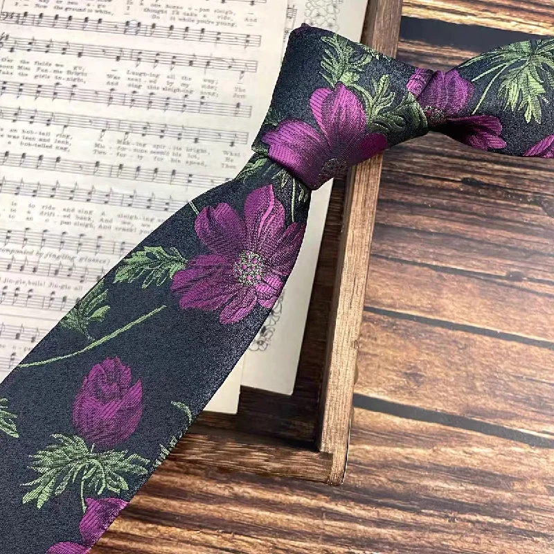purple flower hand tie