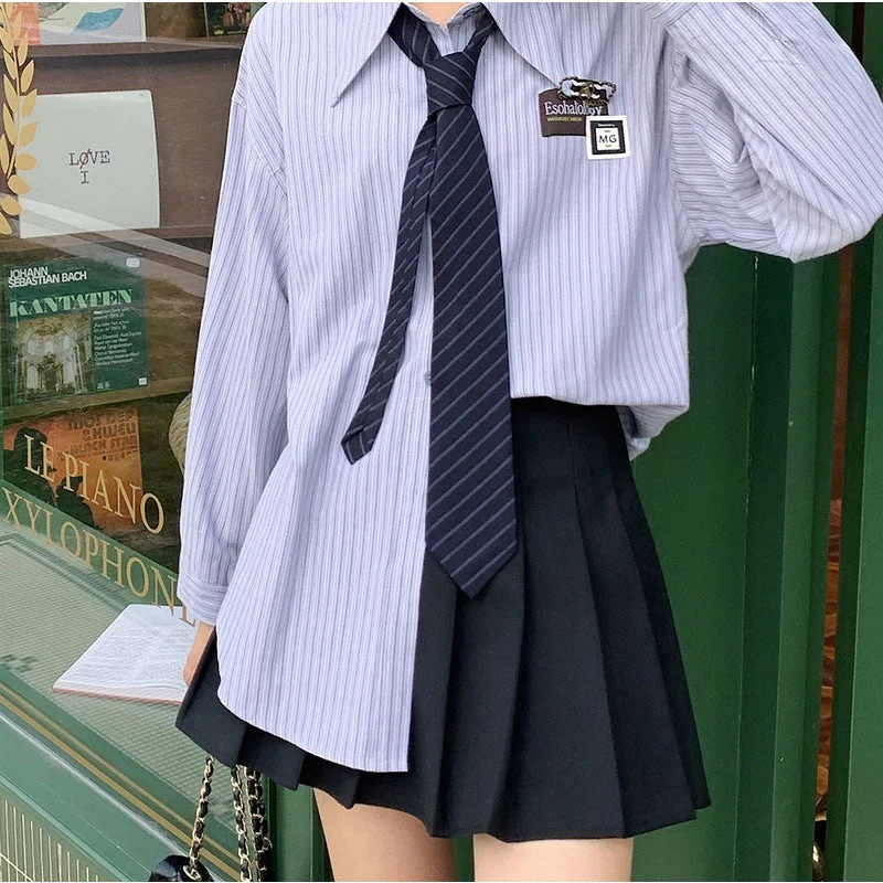 blue striped cotton hand tie