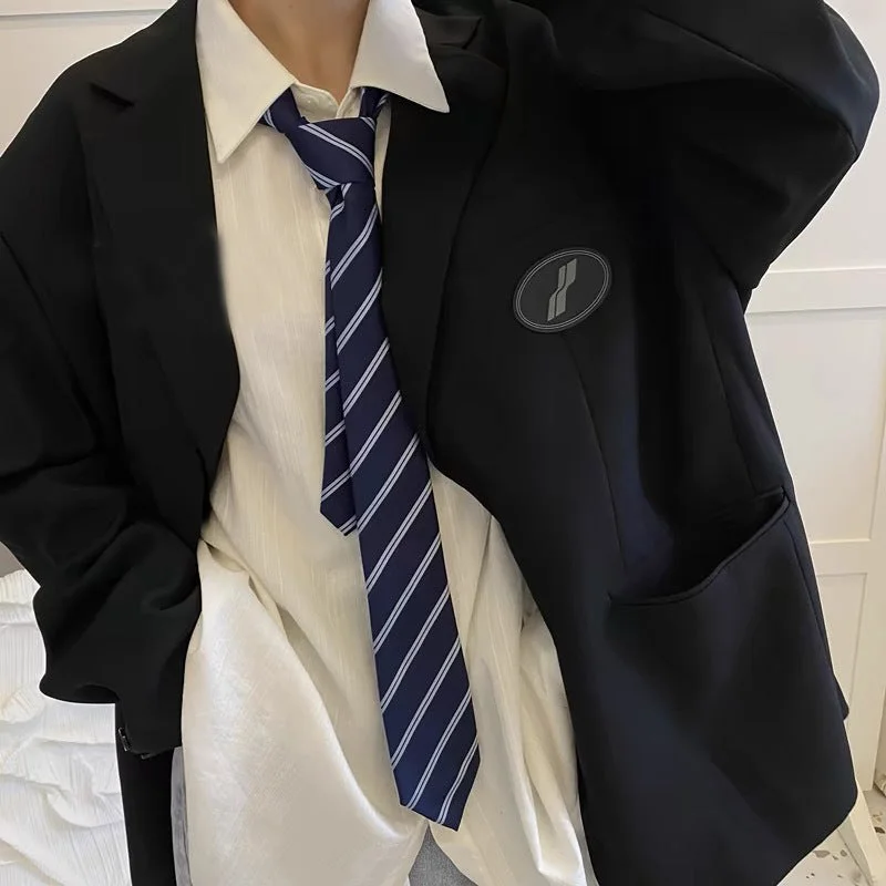 cyanotic silver striped hand tie