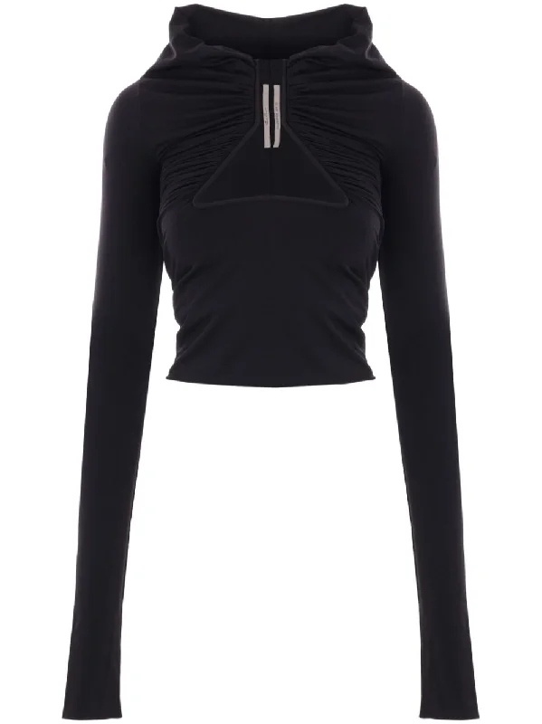 RICK OWENS - Women T-shirt Jersey Ls Prong-- Satin Fabric Silk Fabric Chiffon Fabric RICK OWENS - Women T-shirt Jersey Ls Prong-- Satin Fabric Silk Fabric Chiffon Fabric