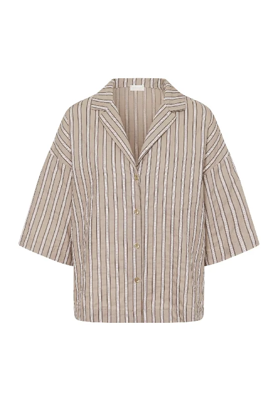 Urban Casuals Notch Collar Shirt | Earthy Stripe 78708-2370-- Lace Blend Ribbed Blend Corduroy Blend Urban Casuals Notch Collar Shirt | Earthy Stripe 78708-2370-- Lace Blend Ribbed Blend Corduroy Blend