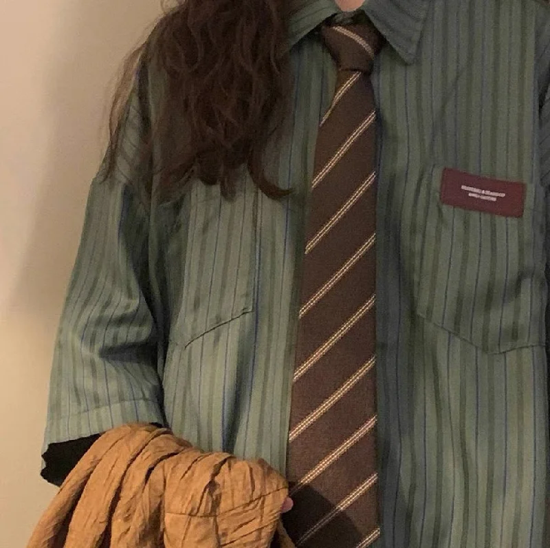 dark champagne striped hand tie