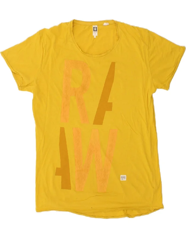 G-STAR Mens Graphic T-Shirt Top Large Yellow Cotton-- Oversized T-Shirt Spandex breathable G-STAR Mens Graphic T-Shirt Top Large Yellow Cotton-- Oversized T-Shirt Spandex breathable