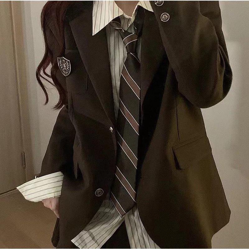 coffee brown striped hand tie
