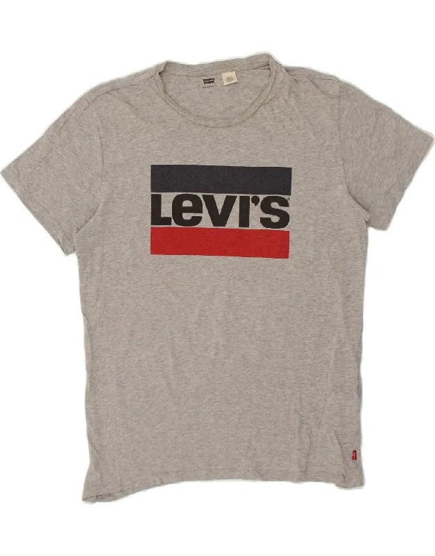 LEVI'S Mens Graphic T-Shirt Top Large Grey Cotton-- Modern Contemporary Chic