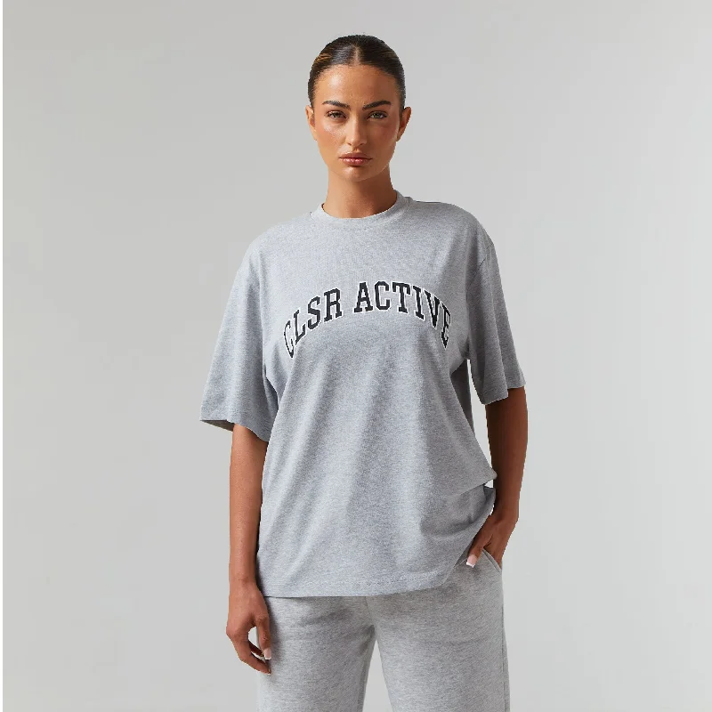 Active T-Shirt I Light Grey Marl-- Terry Blend Velvet Blend Canvas Blend