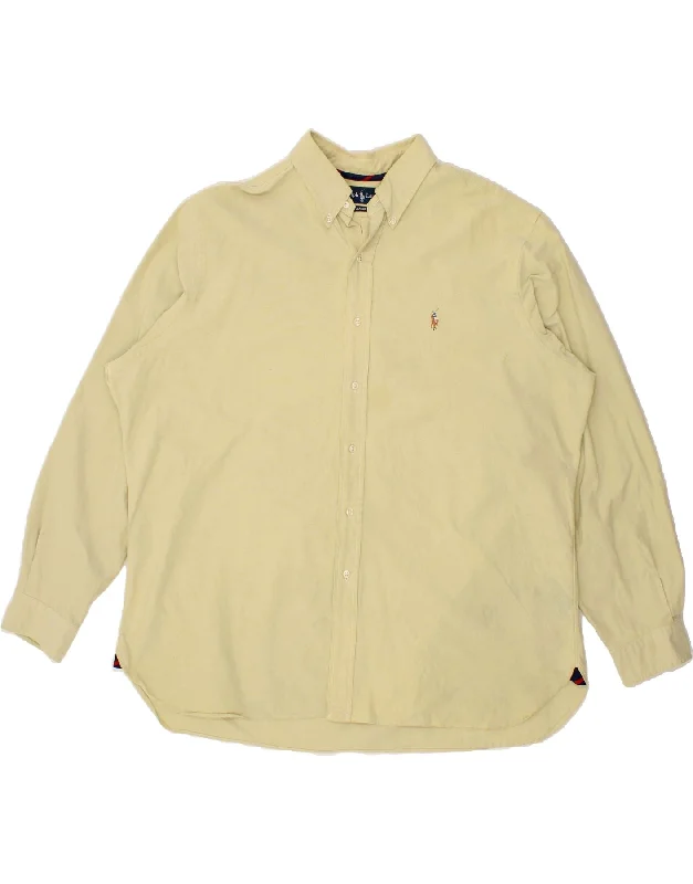 RALPH LAUREN Mens Classic Fit Shirt 2XL Yellow Cotton-- Layered Multi-layer Single Layer