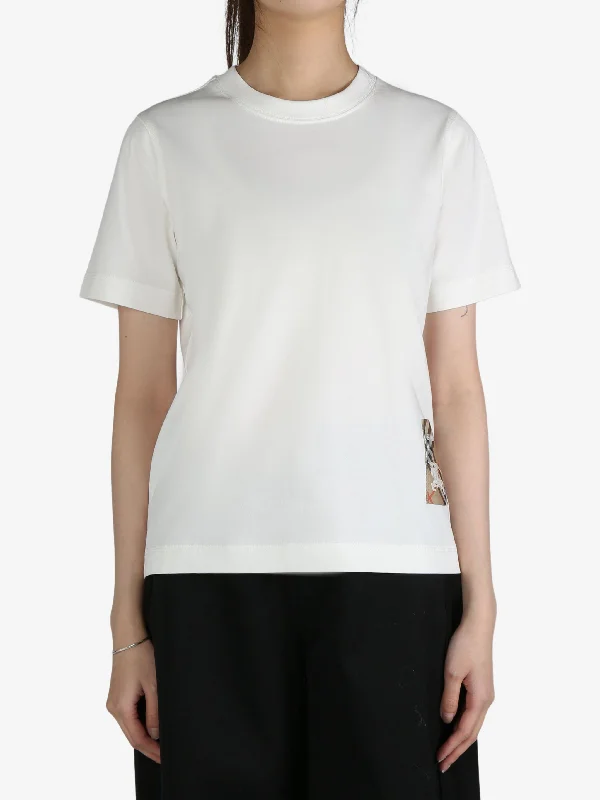 BURBERRY - Women Check Label T-shirt-- Collared Crew Neck Turtle Neck