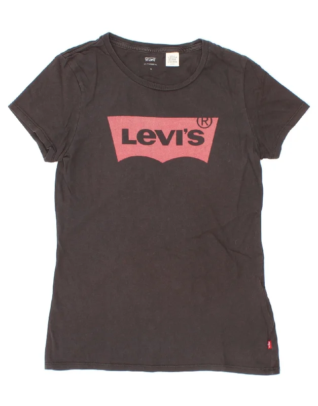 LEVI'S Womens Graphic T-Shirt Top UK 10 Small Grey Cotton-- Fashionable Trendy Casual LEVI'S Womens Graphic T-Shirt Top UK 10 Small Grey Cotton-- Fashionable Trendy Casual