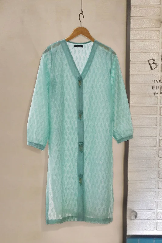 East West Women's Minor Fault Jacquard Shirt-- Mesh Blend Leather Blend Suede Blend