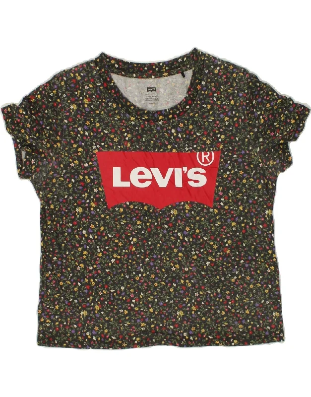 LEVI'S Womens Crop Graphic T-Shirt Top UK 14 Medium Multicoloured Floral-- Iron Safe Non-Iron Wrinkle Free LEVI'S Womens Crop Graphic T-Shirt Top UK 14 Medium Multicoloured Floral-- Iron Safe Non-Iron Wrinkle Free