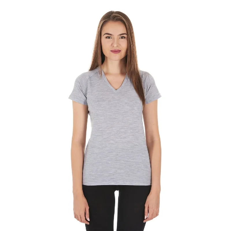 Micro Weight - Women's Wool V-Neck T-Shirt Woolverino-- Elegant Classic Vintage