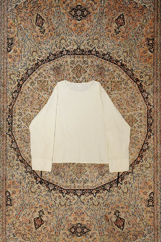 Fujimoto India Fabric Overdyed Smock Shirt (OFF WHITE)-- Iron Safe Non-Iron Wrinkle Free