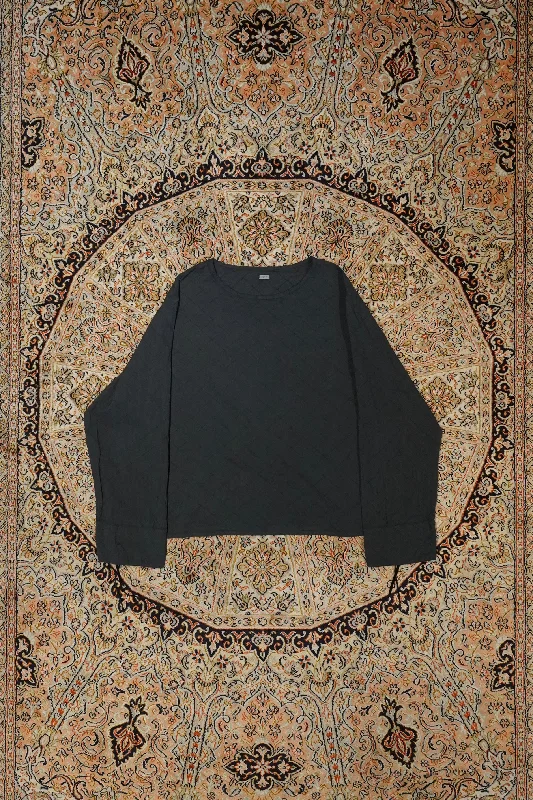 Fujimoto India Fabric Overdyed Smock Shirt (BLACK)-- Anti-Shrink Durable Soft