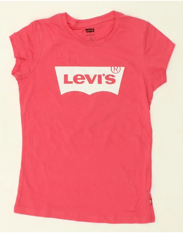 LEVI'S Girls Graphic T-Shirt Top 11-12 Years Pink-- Zippered Front Buttoned Front Snap Front LEVI'S Girls Graphic T-Shirt Top 11-12 Years Pink-- Zippered Front Buttoned Front Snap Front