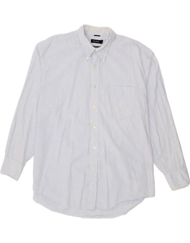 NAUTICA Mens Shirt XL Blue Check Cotton-- Anti-Pilling Machine Wash Handmade