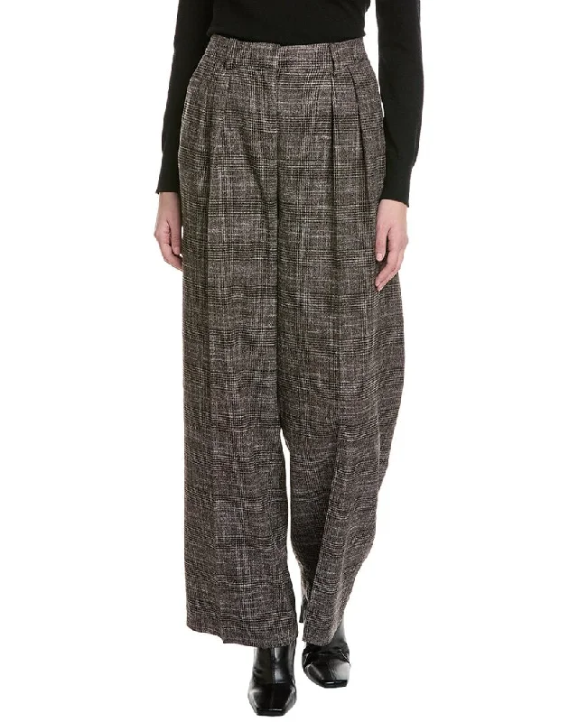 Kenneth Cole Pleated High-Rise Wide Leg Pant Elegant Trouser Pants