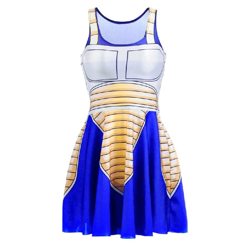 Dragon Ball Vegeta Dress Slim Mini Dresses Fashionable Lace-Trim Mini Dress
