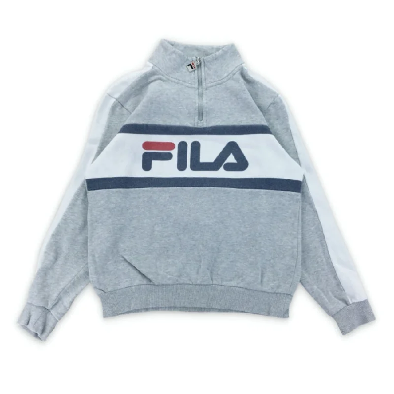Fila 1/4 Zip Sweatshirt - Women/XS Hoodie with Thumb Holes Functional Cozy