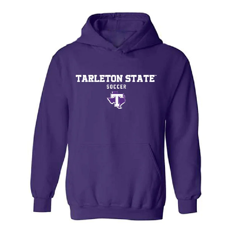 Tarleton State - NCAA Women's Soccer : Mikayla Kendall - Classic Shersey Hooded Sweatshirt Hoodie with Velcro Closure Adjustable Secure Tarleton State - NCAA Women's Soccer : Mikayla Kendall - Classic Shersey Hooded Sweatshirt Hoodie with Velcro Closure Adjustable Secure
