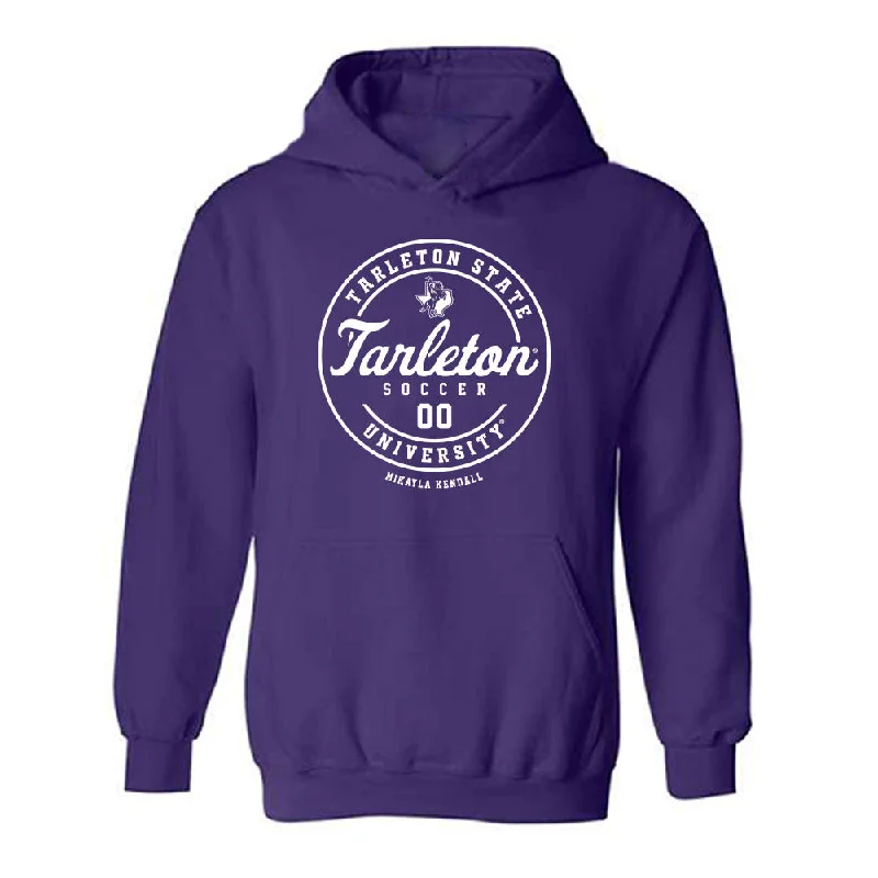 Tarleton State - NCAA Women's Soccer : Mikayla Kendall - Classic Fashion Shersey Hooded Sweatshirt Hoodie with Hem Contrast Bold Stylish
