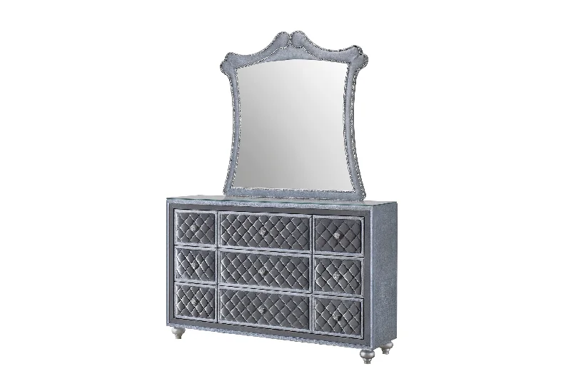 Cameo - Dresser & Mirror - Gray Tunics Sophisticated sleek