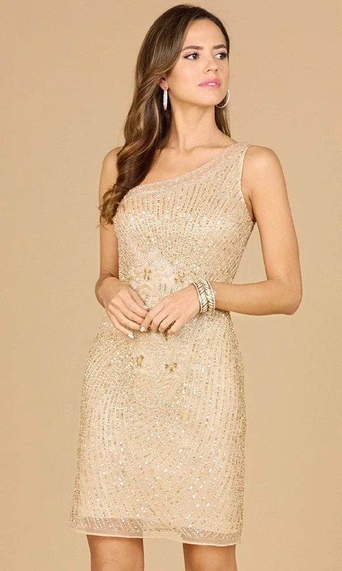 Lara Dresses 29105 - One Shoulder Ornate Cocktail Dress Tunics Fall fleece