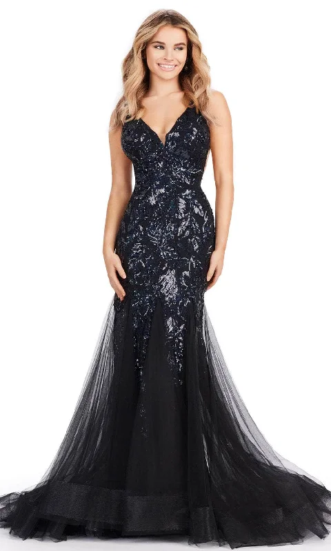 Ashley Lauren 11472 - Sequin V-Neck Prom Dress Tunics Distressed trendy