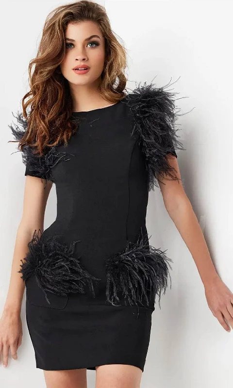 Jovani 24558 - Short Sleeve Bodycon Cocktail Dress Pencil Office Professional