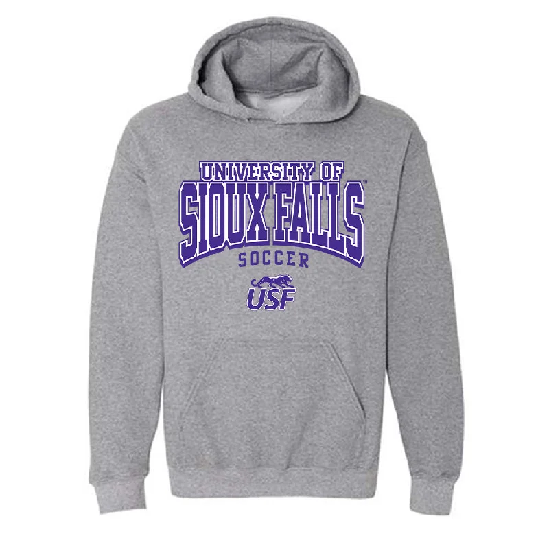 Sioux Falls - NCAA Women's Soccer : Addison Van Zee - Classic Shersey Hooded Sweatshirt Hoodie with Hem Raw Edge Edgy Unfinished