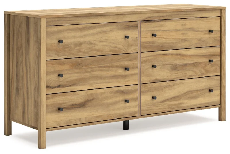 Bermacy - Light Brown - Six Drawer Dresser Tunics Wedding white