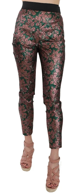 Dolce & Gabbana Elegant Multicolor Designer Women's Pants Modern Stretch Trousers