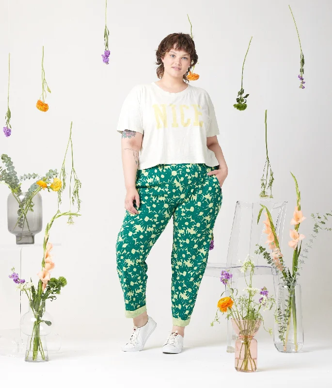 Nolan Pant - Jade Floral Chic Black Leggings