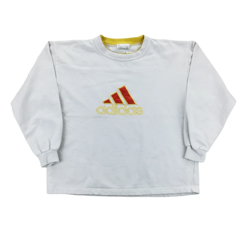 Adidas 90s Spellout Sweatshirt - Women/L Hoodie with V-Neck Classic Versatile