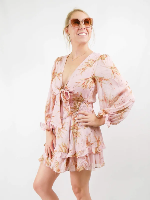 Flo-Real Smocked Mini Dress Fashionable Mini Dress with Slits