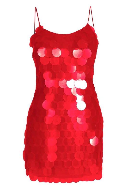 MARIELA MINI DRESS IN RED Fashionable Off-Shoulder Mini Dress