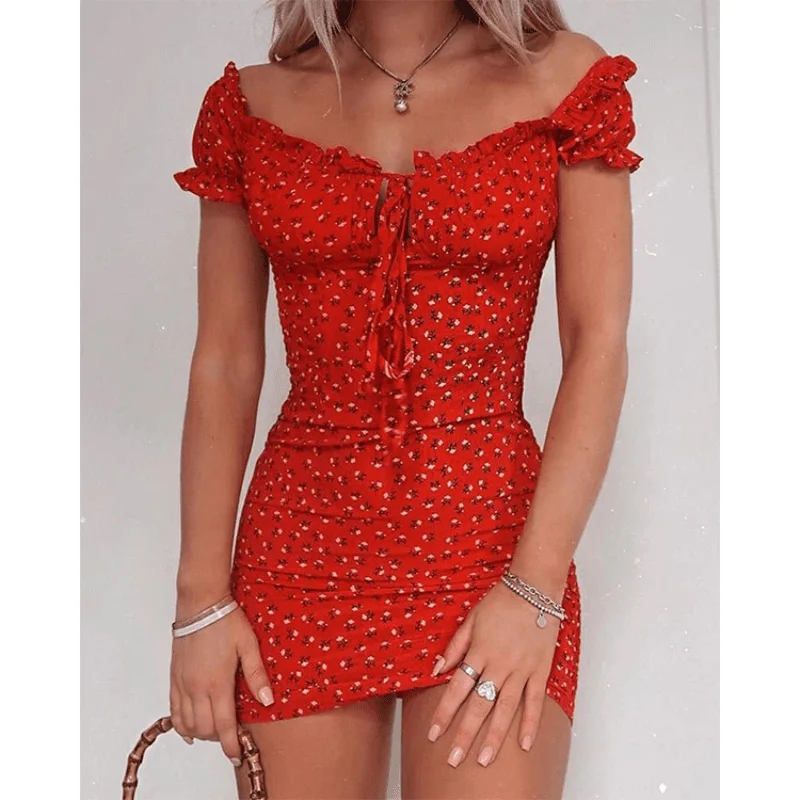 Petra Off-Shoulder Mini Dress Fashionable Boho-Chic Mini Dress