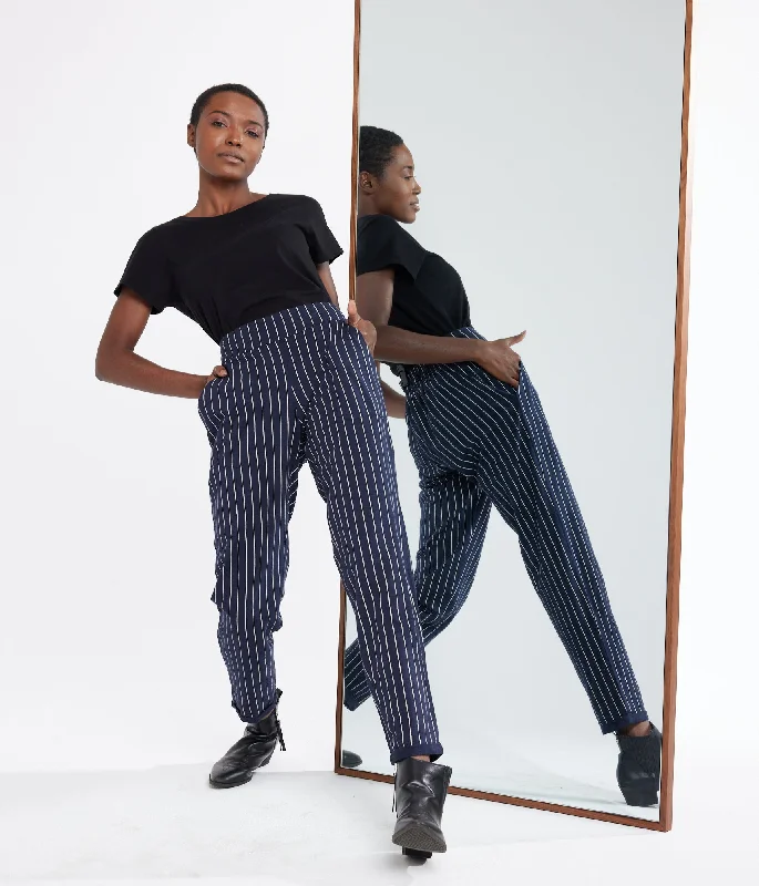 Nolan Pant - Dark Blue Casual Plaid Pants